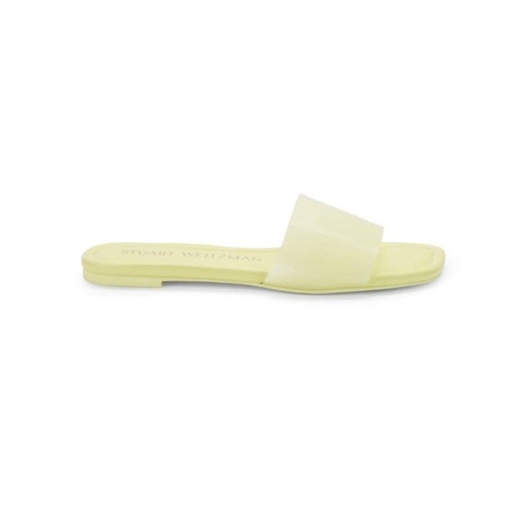 NEW STUART WEITZMAN Flat Summer Slide Sandals in Lime Green Size 7.5 - Picture 1 of 7